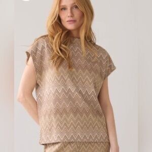 SUMMUM Cap sleeve Jacquard Top